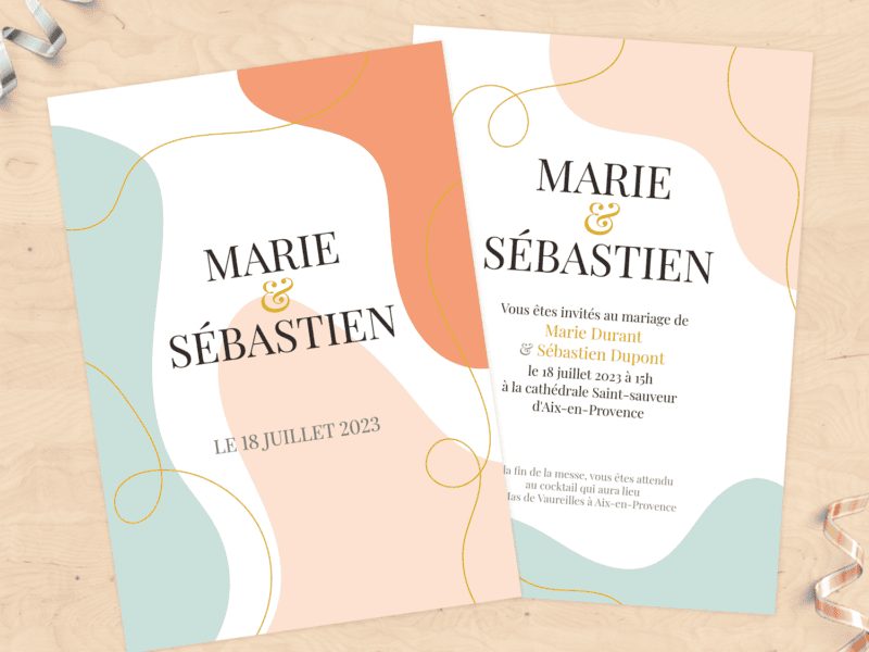 Faire-part de mariage - Collection Abstrait automnal