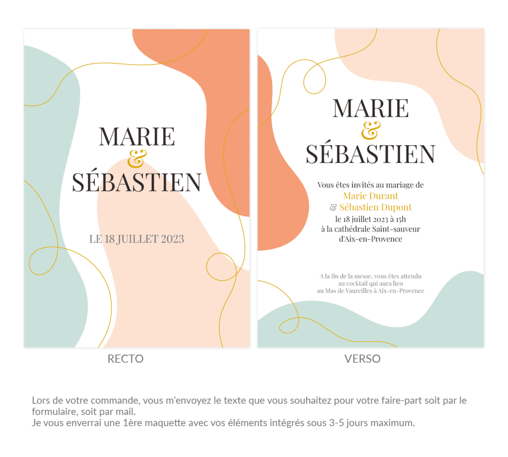Faire-part de mariage - Collection Abstrait automnal