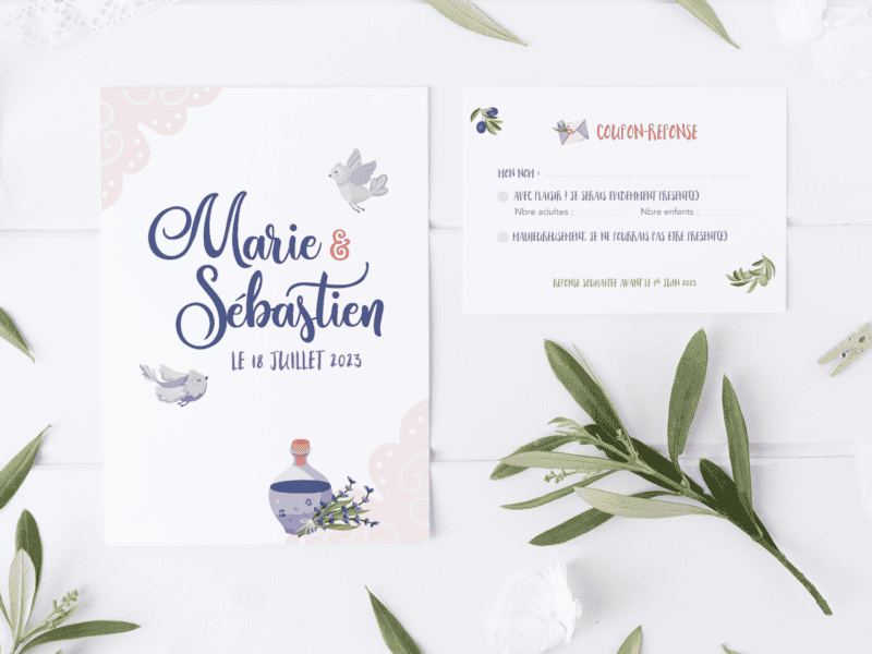 Faire-part de mariage – Collection Provence Faire-part de mariage - Collection Provence