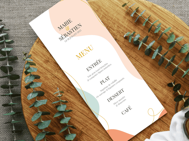 Menu table de mariage – Abstrait Menu table de mariage - Abstrait