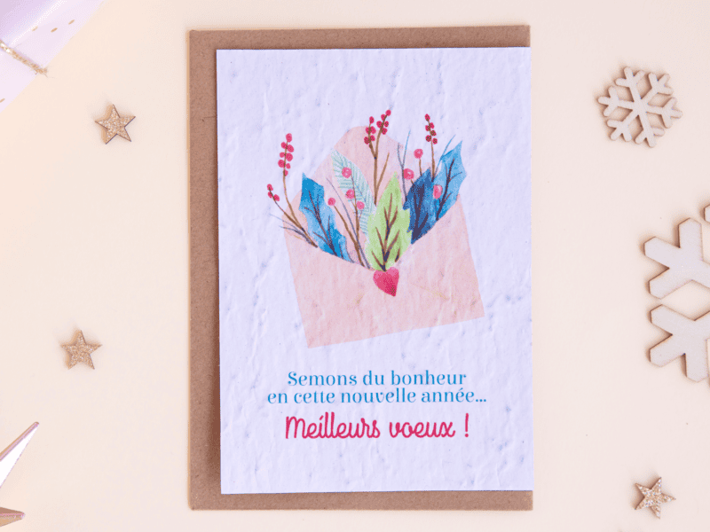 Carte de vœux à planter - Carte voeux 2022