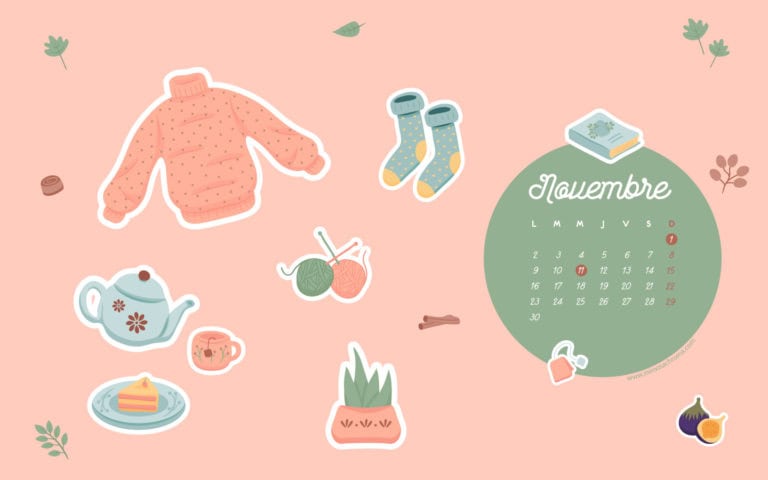 Calendrier de Novembre 2020 + coloriage à imprimer (Freebies & Printable)