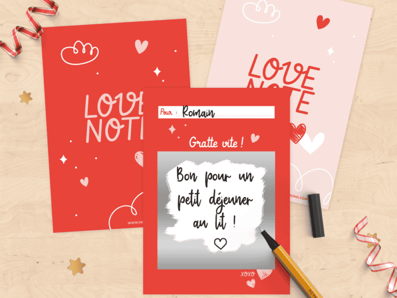 Mini carte à gratter à personnaliser pour Saint Valentin, demande en mariage, déclaration d'amour