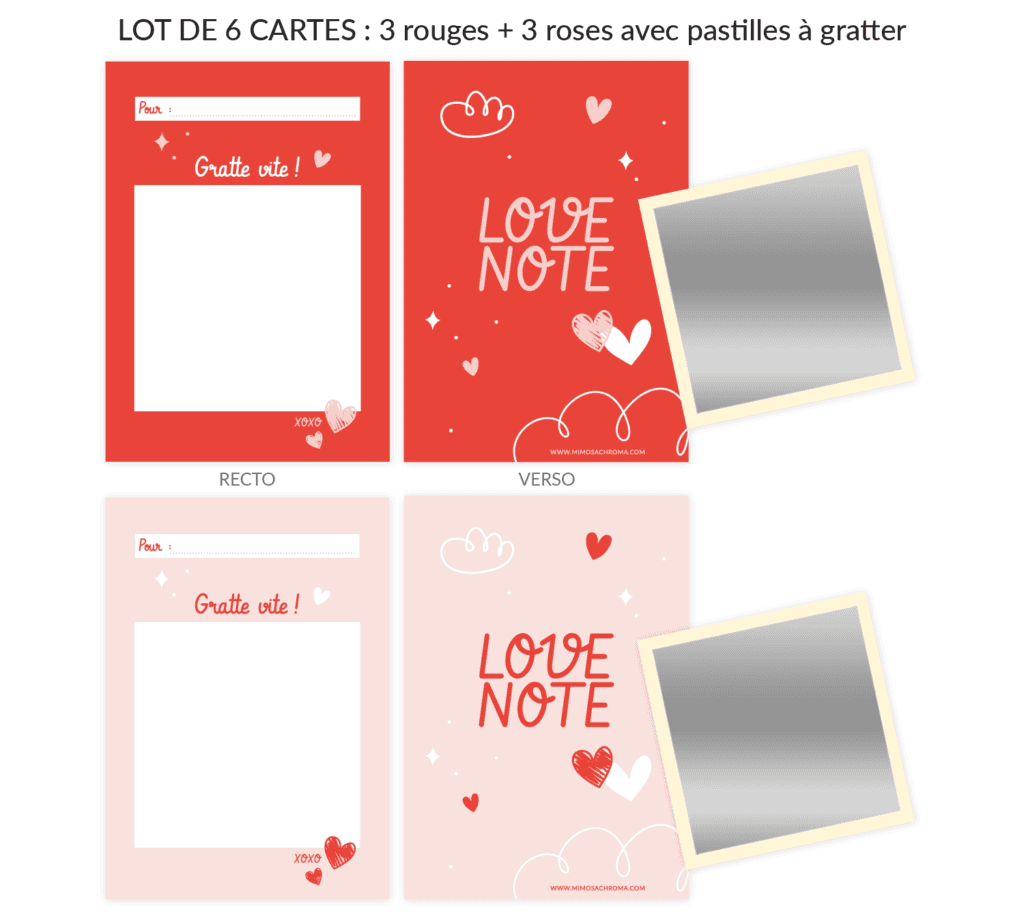 Mini carte à gratter à personnaliser pour Saint Valentin, demande en mariage, déclaration d'amour