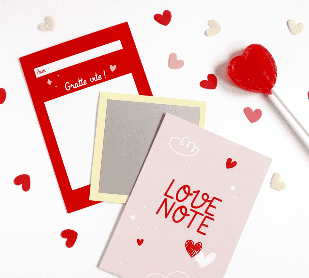 Mini carte à gratter à personnaliser pour Saint Valentin, demande en mariage, déclaration d'amour