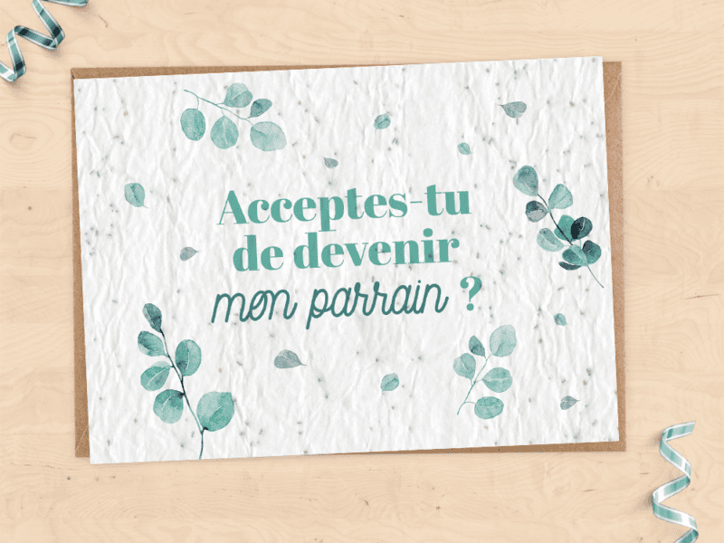 Carte à planter pour demande de parrain
