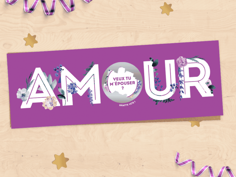 Carte à gratter "Veux-tu m'épouser ?" - Collection AMOUR