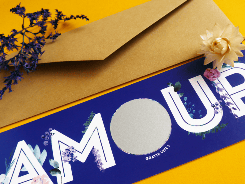 Carte à gratter annonce grossesse "Bébé est en route !" - Collection AMOUR