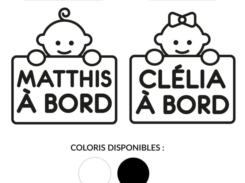 Autocollant voiture bébé à bord personnalisable