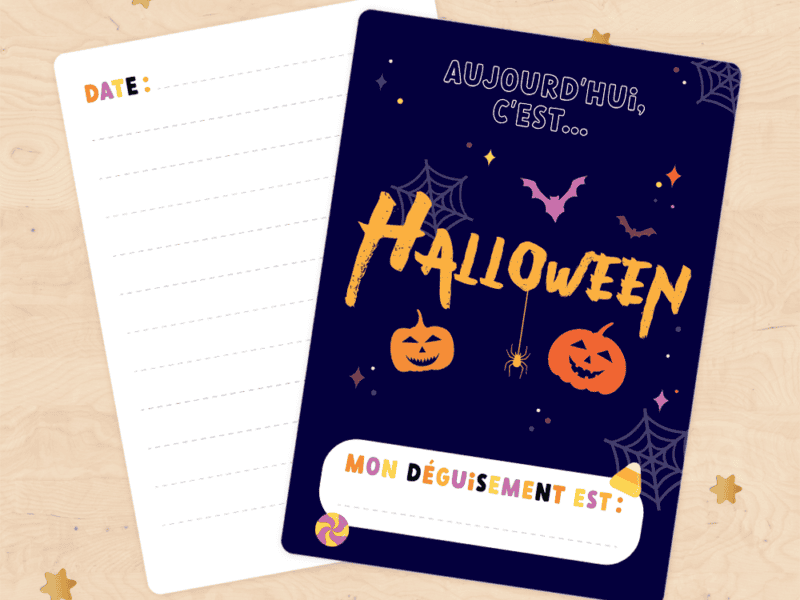 Carte étape pour photo souvenir Halloween - Déguisement