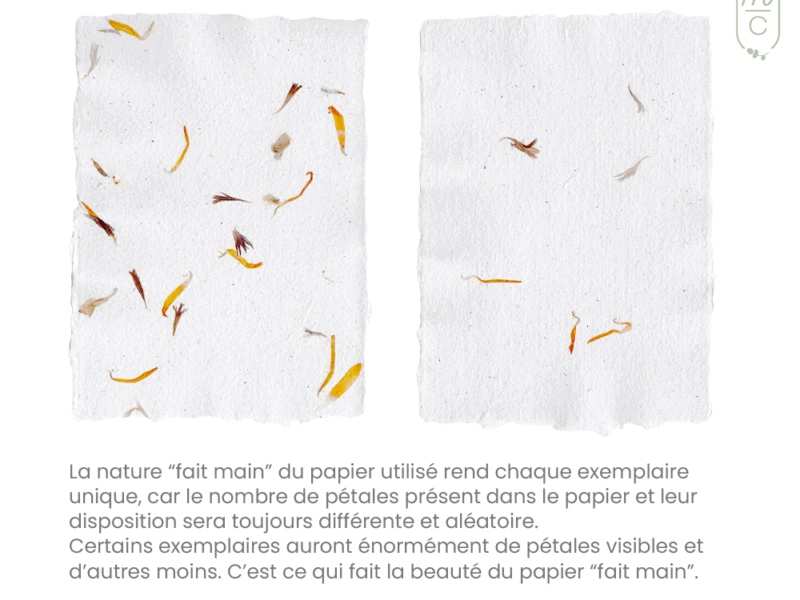 Carte pour demande de témoin de mariage ou demoiselle d'honneur - Papier artisanal aux pétales de fleurs