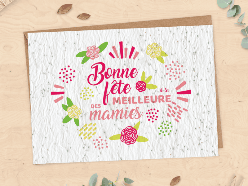 Carte à planter pour cadeau mamie - Fête des grands-mères