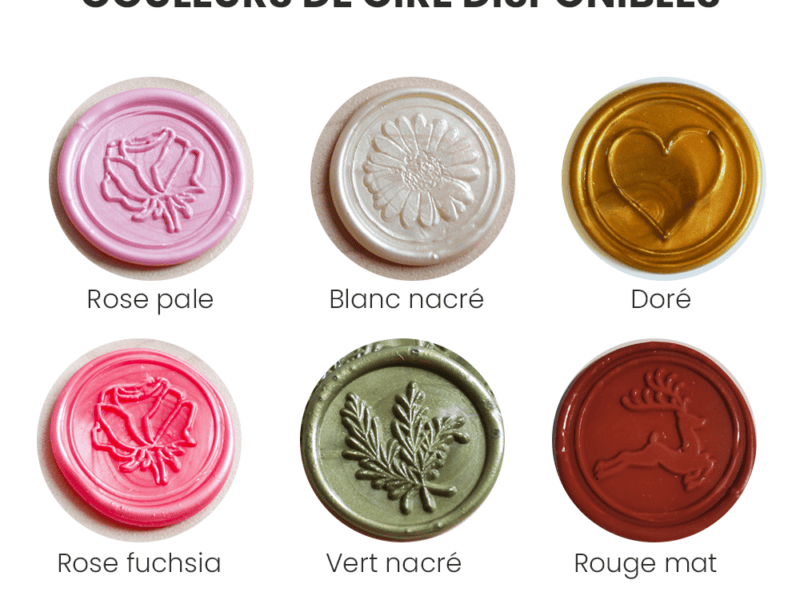 Cachet de cire autocollant, sceau de cire mariage - motif rose