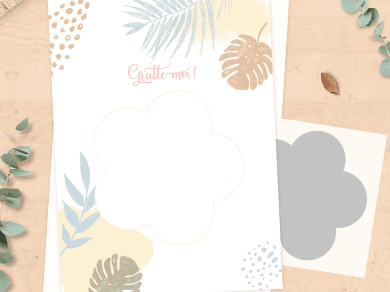 Carte à gratter à personnaliser pour demande en mariage, annonce grossesse - Style boho