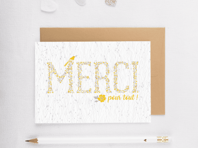 Carte à planter Merci pour tout fleuri - cadeau nounou, Maîtresse, ATSEM, AVS