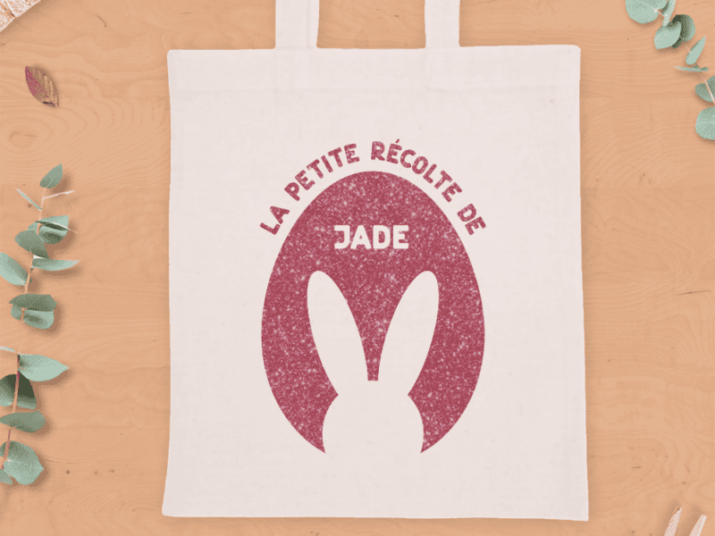 Tote bag enfant pour chasse aux oeufs de Pâques