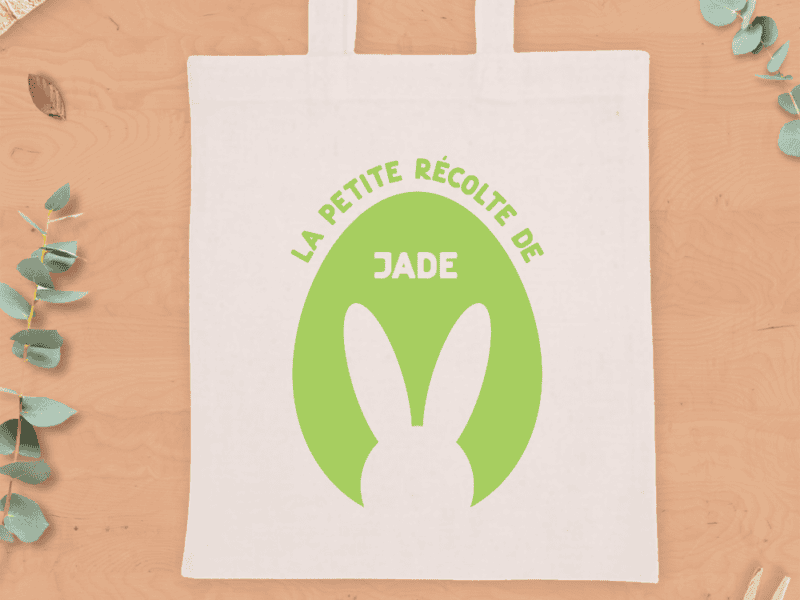 Tote bag enfant pour chasse aux oeufs de Pâques