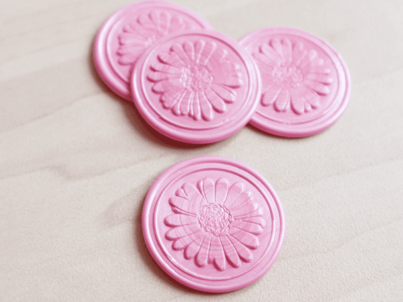 Cachet de cire autocollant, sceau de cire mariage - motif marguerite
