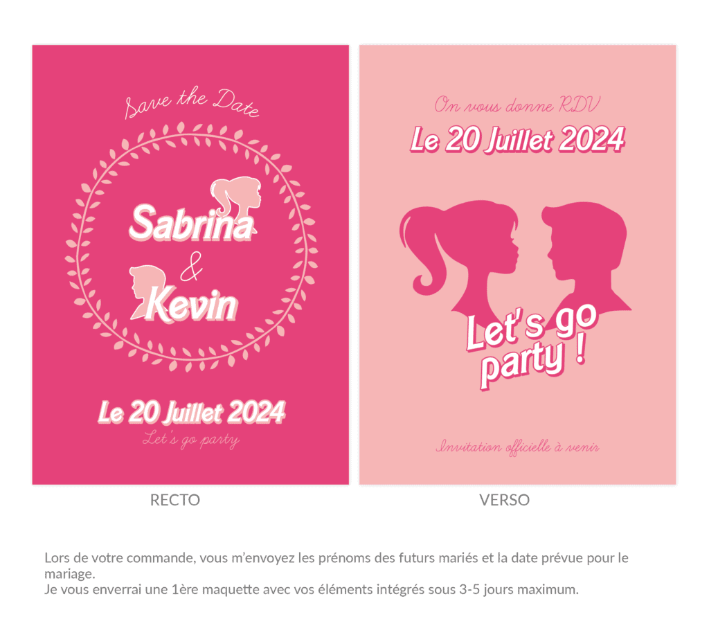 Save the Date, faire-part de mariage - Come on Barbie, Let's go party