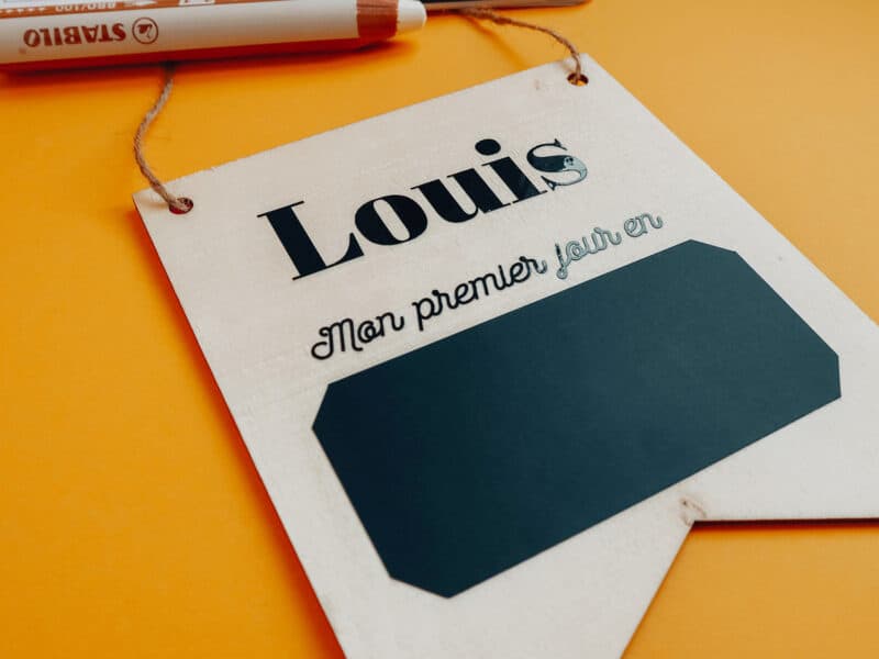 Pancarte personnalisée Rentrée des classes - "Mon 1er jour d'école en..."