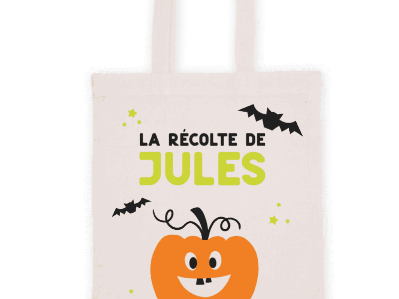 Tote bag enfant pour Halloween, récolte de bonbons
