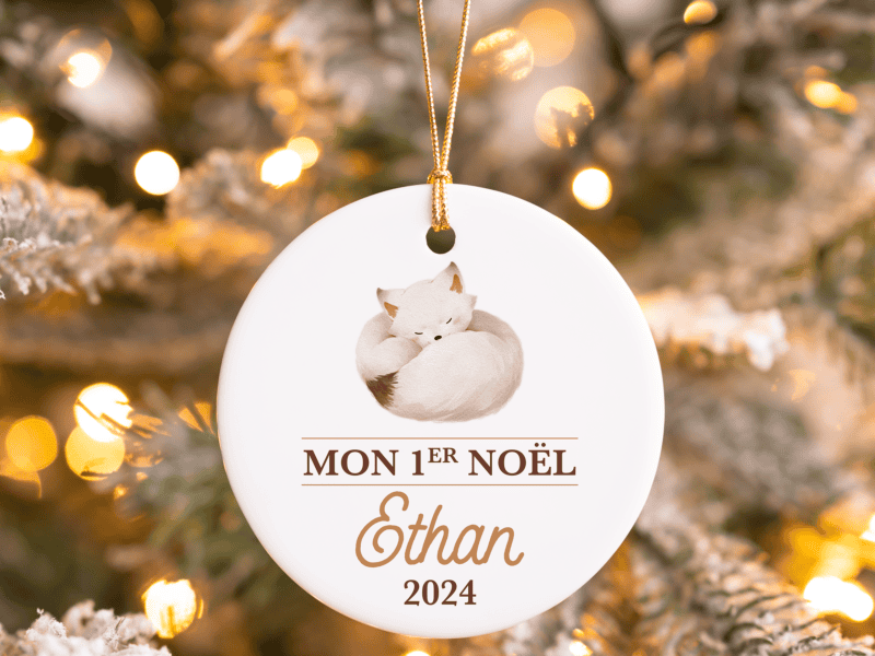 Boule de Noël personnalisée « Mon 1er Noël » pour naissance bébé 2024, ornement sapin Boule de Noël personnalisée "Mon 1er Noël" pour naissance bébé 2024, ornement sapin