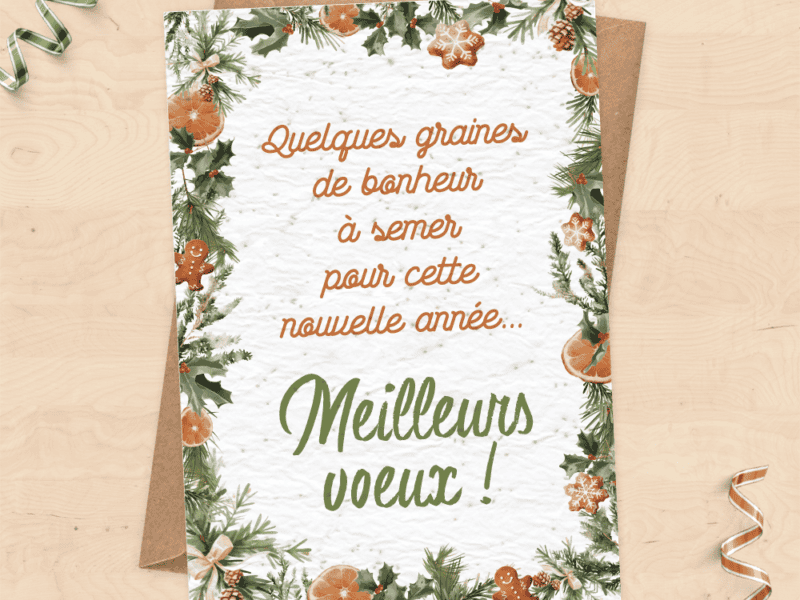 Carte de vœux à planter - Bonne année et Meilleurs voeux 2024 !