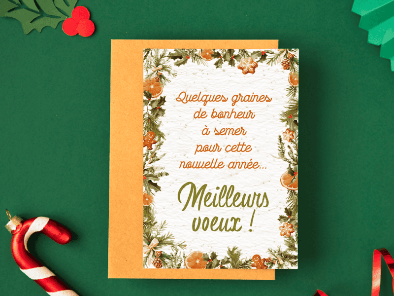 Carte de vœux à planter - Bonne année et Meilleurs voeux 2024 !