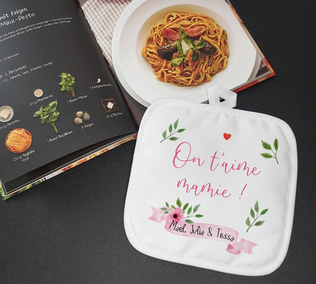 Manique de four personnalisée, cadeau pour mamie, Fête des grands-mères