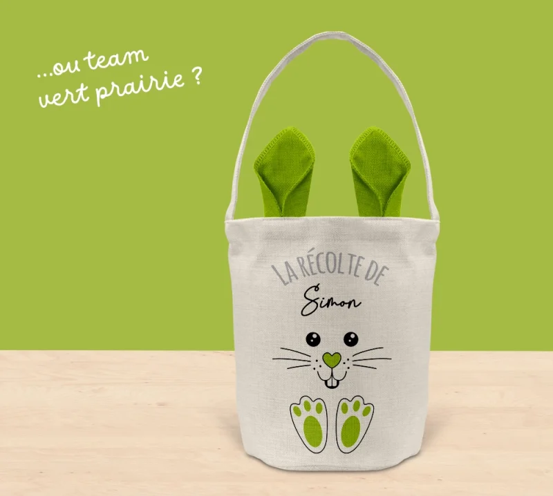 Sac de Pâques personnalisé enfant - panier lapin avec prénom (chasse aux œufs) – Image 9