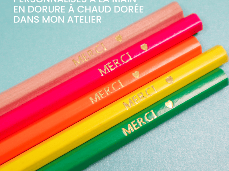 Lot de 5 crayons personnalisés pour cadeau "Merci maîtresse", fin d'année scolaire