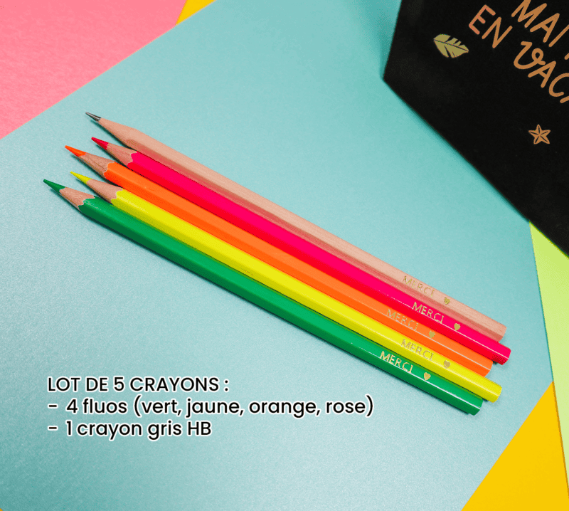 Lot de 5 crayons personnalisés pour cadeau "Merci maîtresse", fin d'année scolaire
