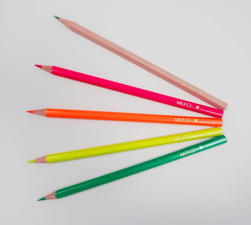 Lot de 5 crayons personnalisés pour cadeau "Merci maîtresse", fin d'année scolaire