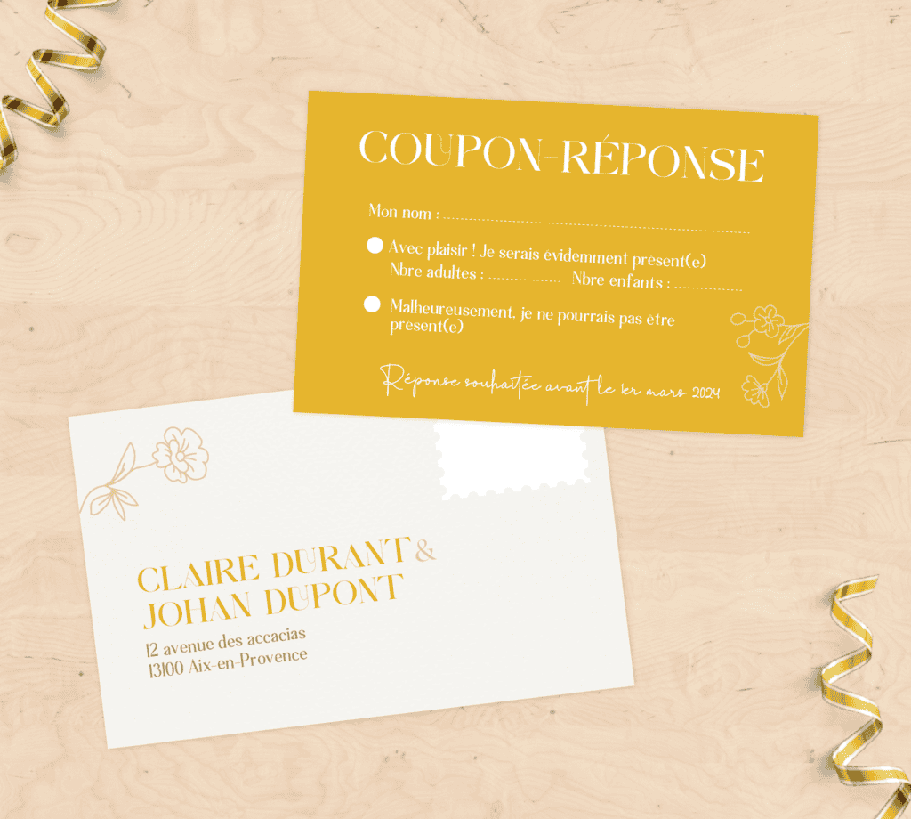 Faire-part de mariage | Collection Solaire 5 Carton réponse RSVP mariage - Collection solaire