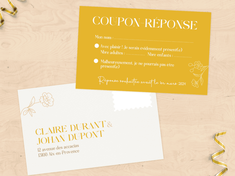Carton réponse RSVP mariage - Collection solaire