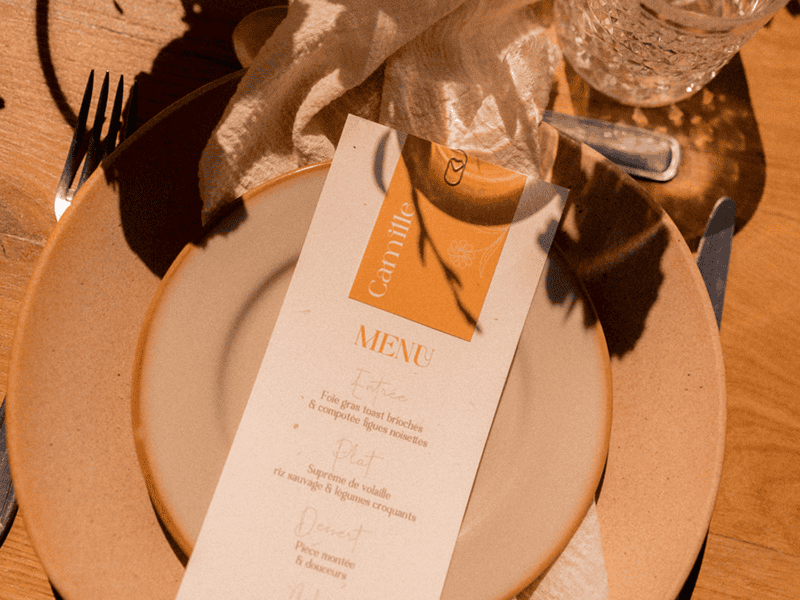 Menu mariage – Solaire Menu mariage - Solaire