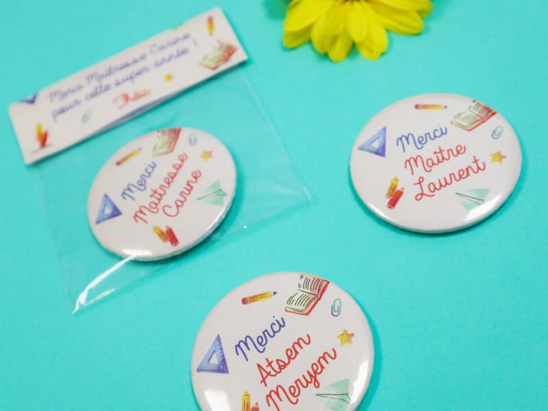 Magnet cadeau personnalisé de fin d'année pour Maîtresse, Maître, ATSEM ou Nounou - Merci pour cette super année !