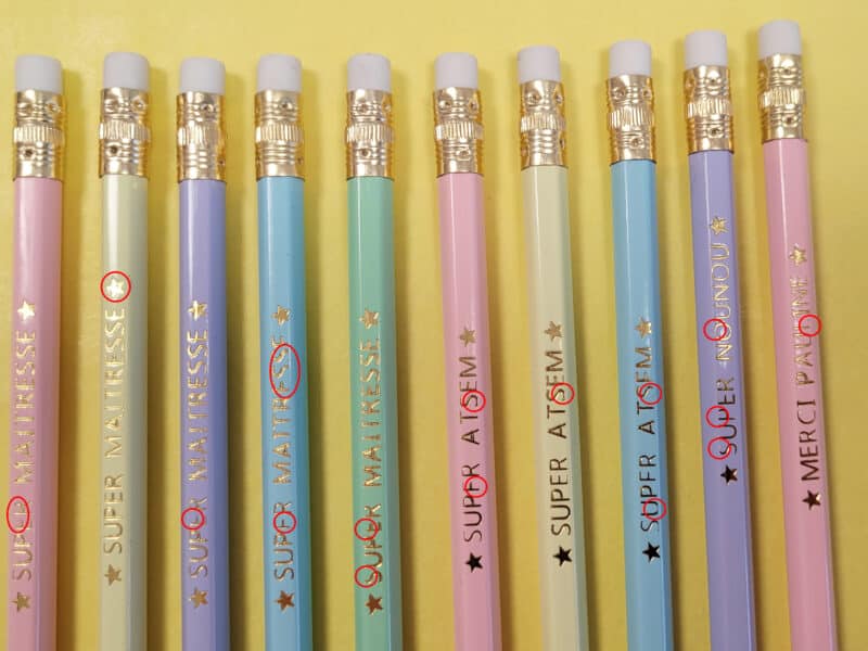 [LES IMPARFAITS] Crayons avec défauts "Super maîtresse/atsem/nounou"