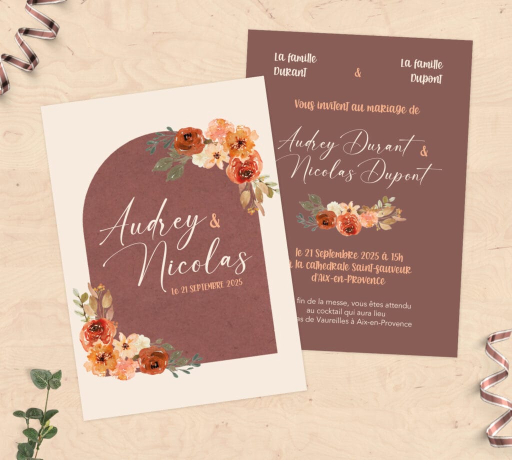Faire-part de mariage | Collection Automne 4 Faire-part de mariage - Collection Automne