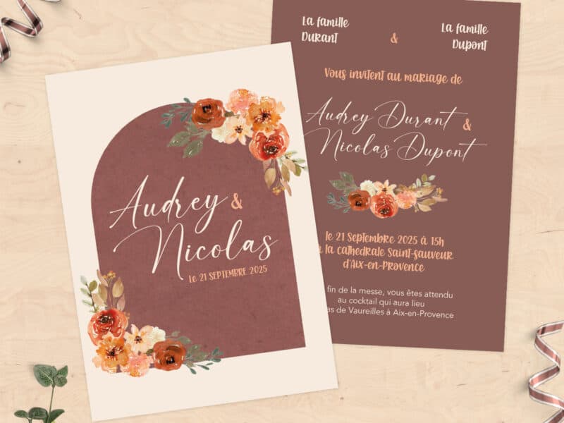 Faire-part de mariage - Collection Automne