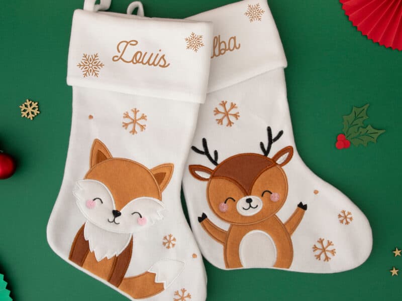 Chaussette de Noël personnalisée, grande botte de Noël à accrocher, Renne Renard ou Pingouin Chaussette de Noël personnalisée, grande botte de Noël à accrocher, Renne Renard ou Pingouin