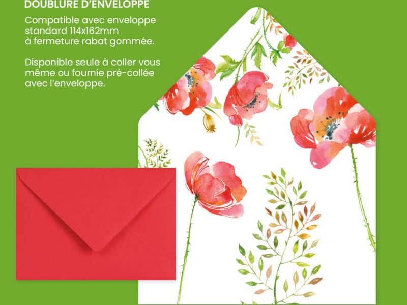 Doublure d’enveloppe – Collection coquelicot Doublure d'enveloppe - Collection coquelicot