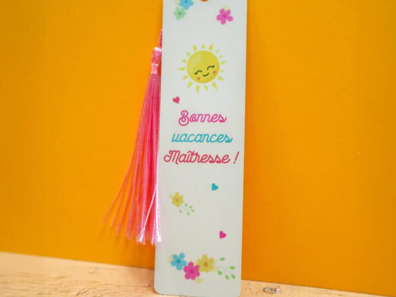 Marque-page aluminium "Bonnes vacances" - Cadeau fin d’année scolaire personnalisé