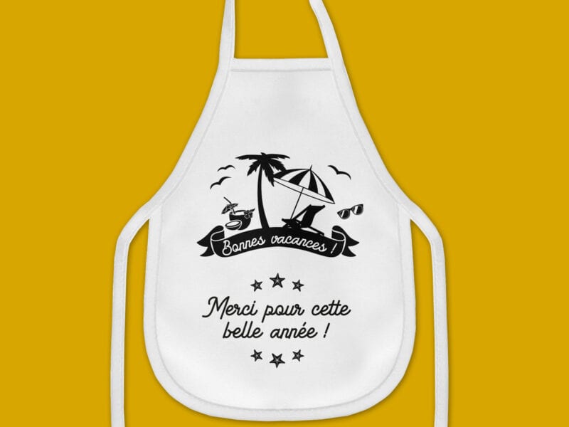 Mini tablier pour bouteille "Bonnes vacances" - Cadeau de fin d’année scolaire