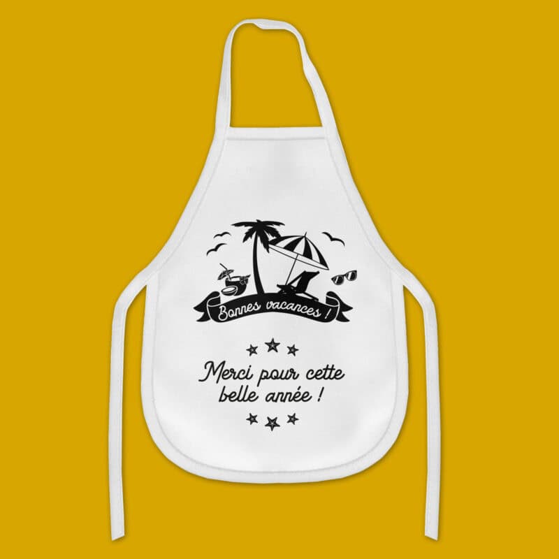 Mini tablier pour bouteille "Bonnes vacances" - Cadeau de fin d’année scolaire