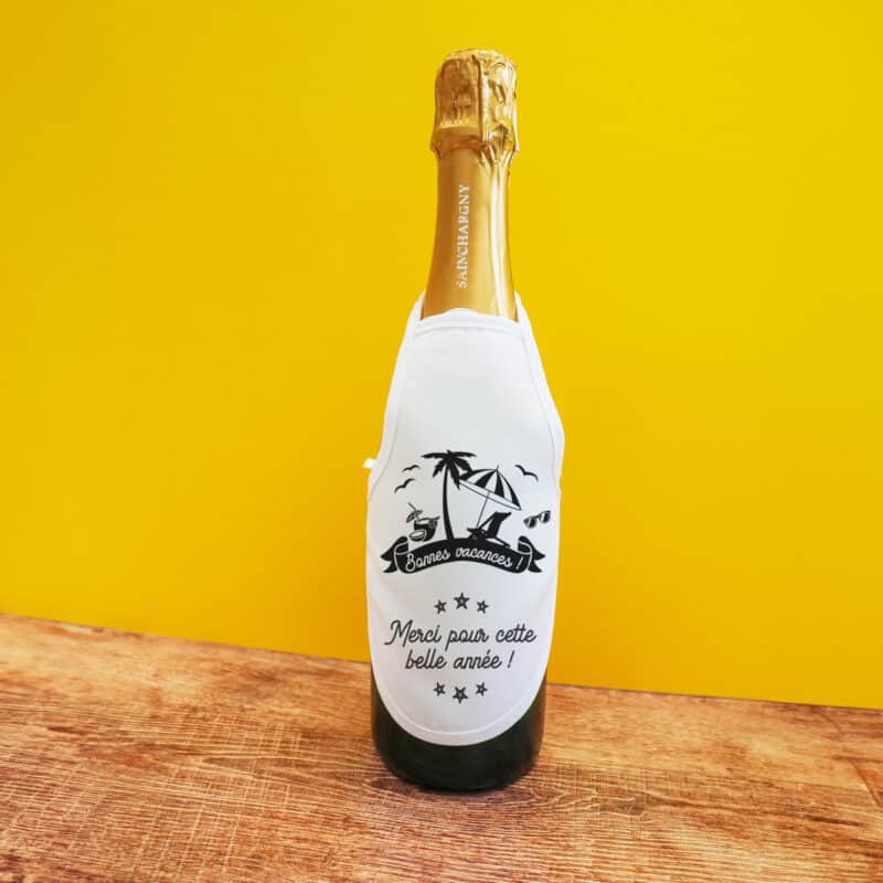 Mini tablier pour bouteille "Bonnes vacances" - Cadeau de fin d’année scolaire