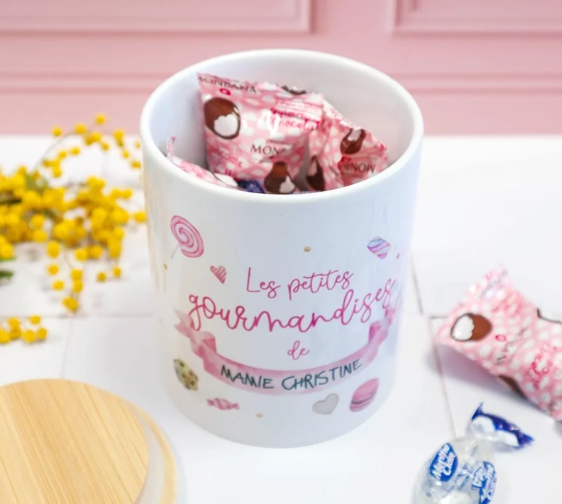 pot bonbons mamie personnalisé cuisine grand mere