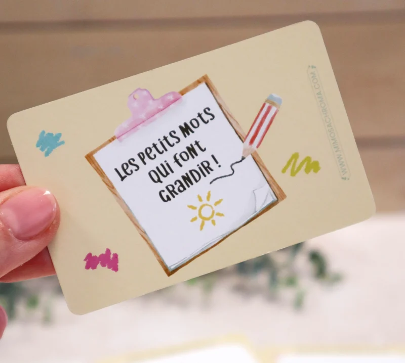 Verso illustré des cartes Les petits mots qui font grandir